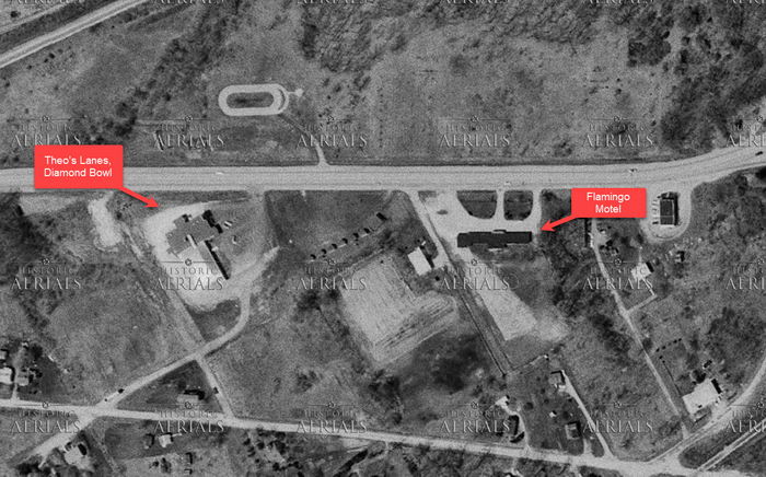 Theos Lanes (Diamond Bowl) - 1969 Aerial (newer photo)